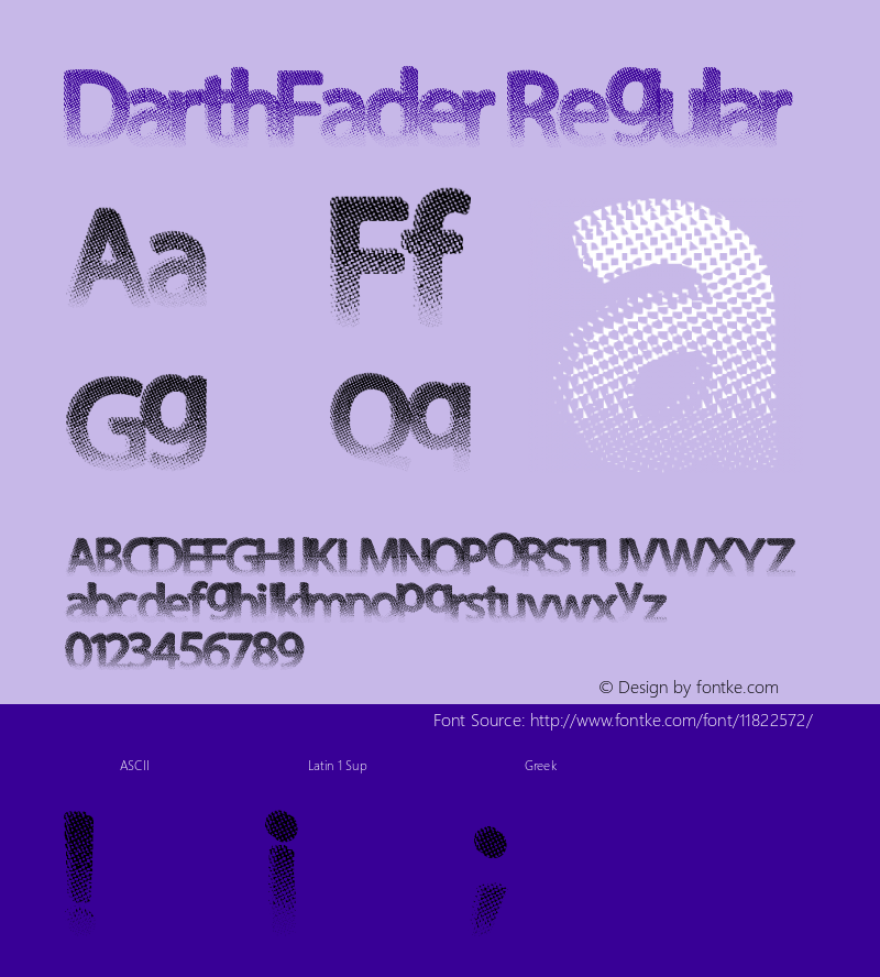 DarthFader Regular Version 1.00 November 3, 2012, initial release图片样张