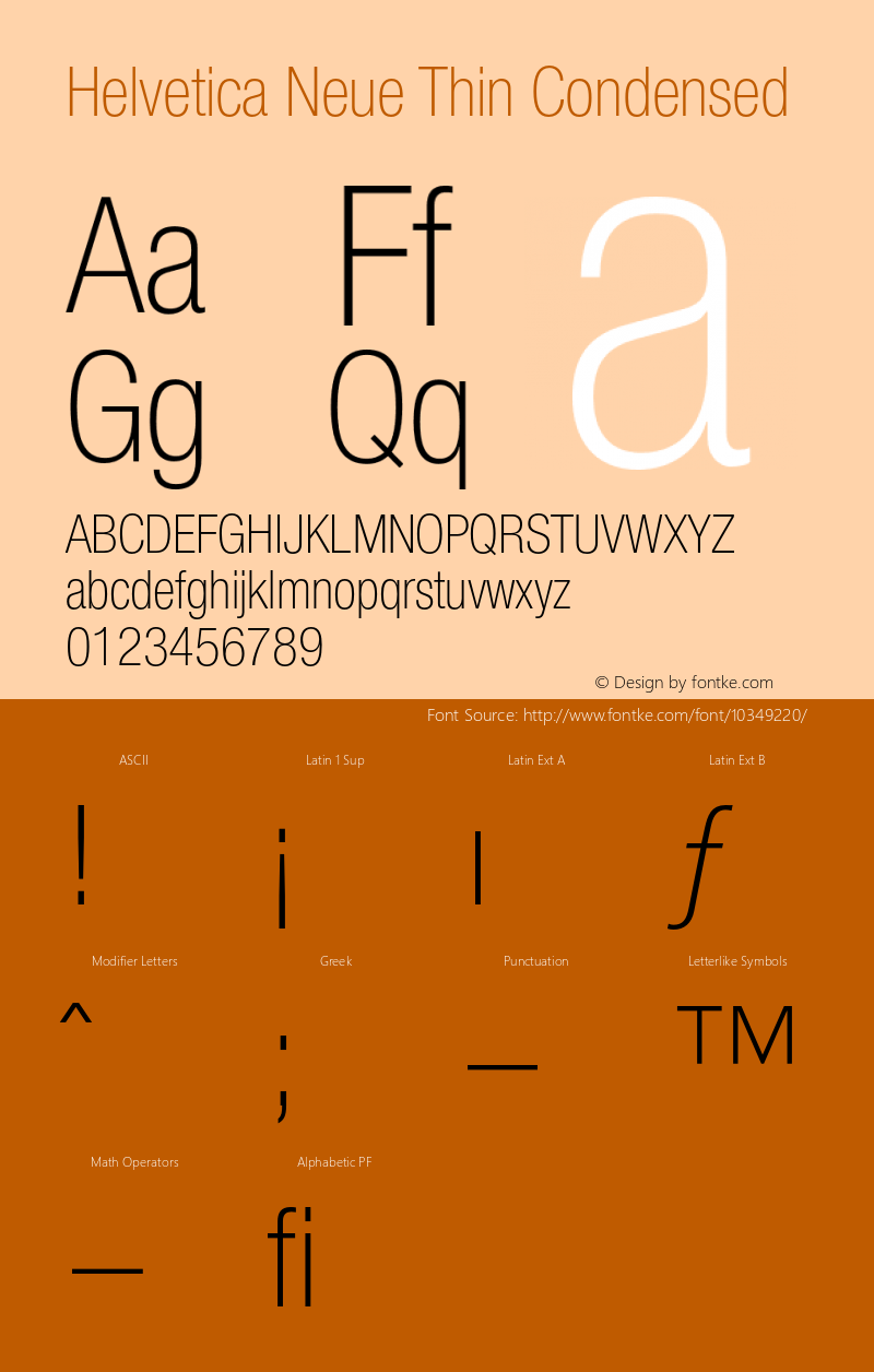Helvetica Neue Thin Condensed 001.000图片样张