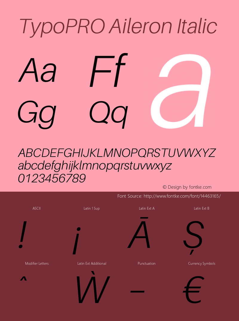 TypoPRO Aileron Italic Version 1.000;PS 001.000;hotconv 1.0.70;makeotf.lib2.5.58329图片样张