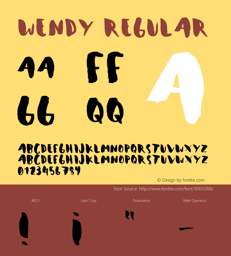 Wendy Regular Version 1.000;PS 001.001;hotconv 1.0.56图片样张
