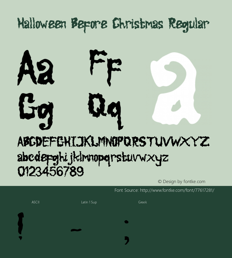 Halloween Before Christmas Version 1.00;August 2, 2020;FontCreator 12.0.0.2567 64-bit图片样张