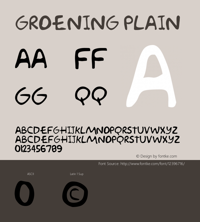 Groening Plain Altsys Fontographer 3.3  9/9/91图片样张