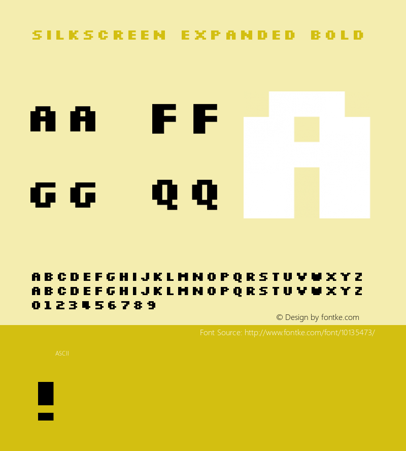 Silkscreen Expanded Bold 1.0 Sat Aug 21 15:44:19 1999图片样张