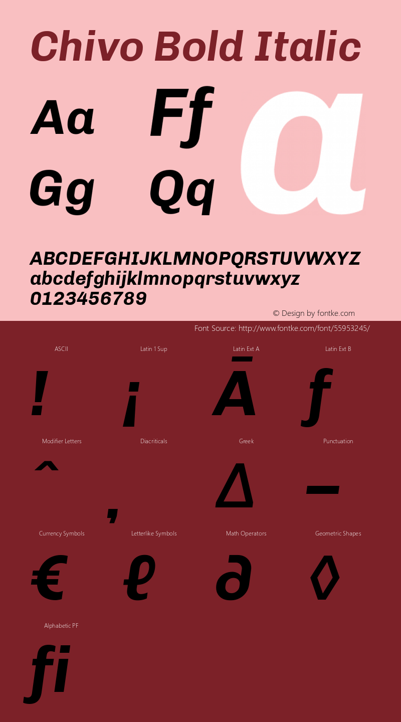 Chivo Bold Italic Version 1.007图片样张