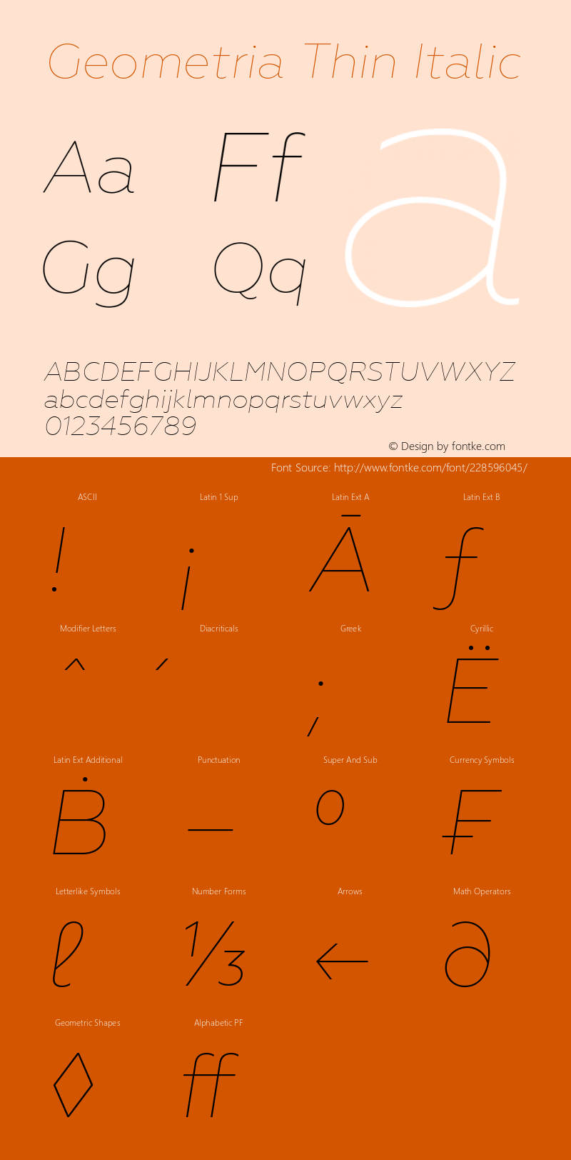 Geometria Thin Italic Version 1.002图片样张