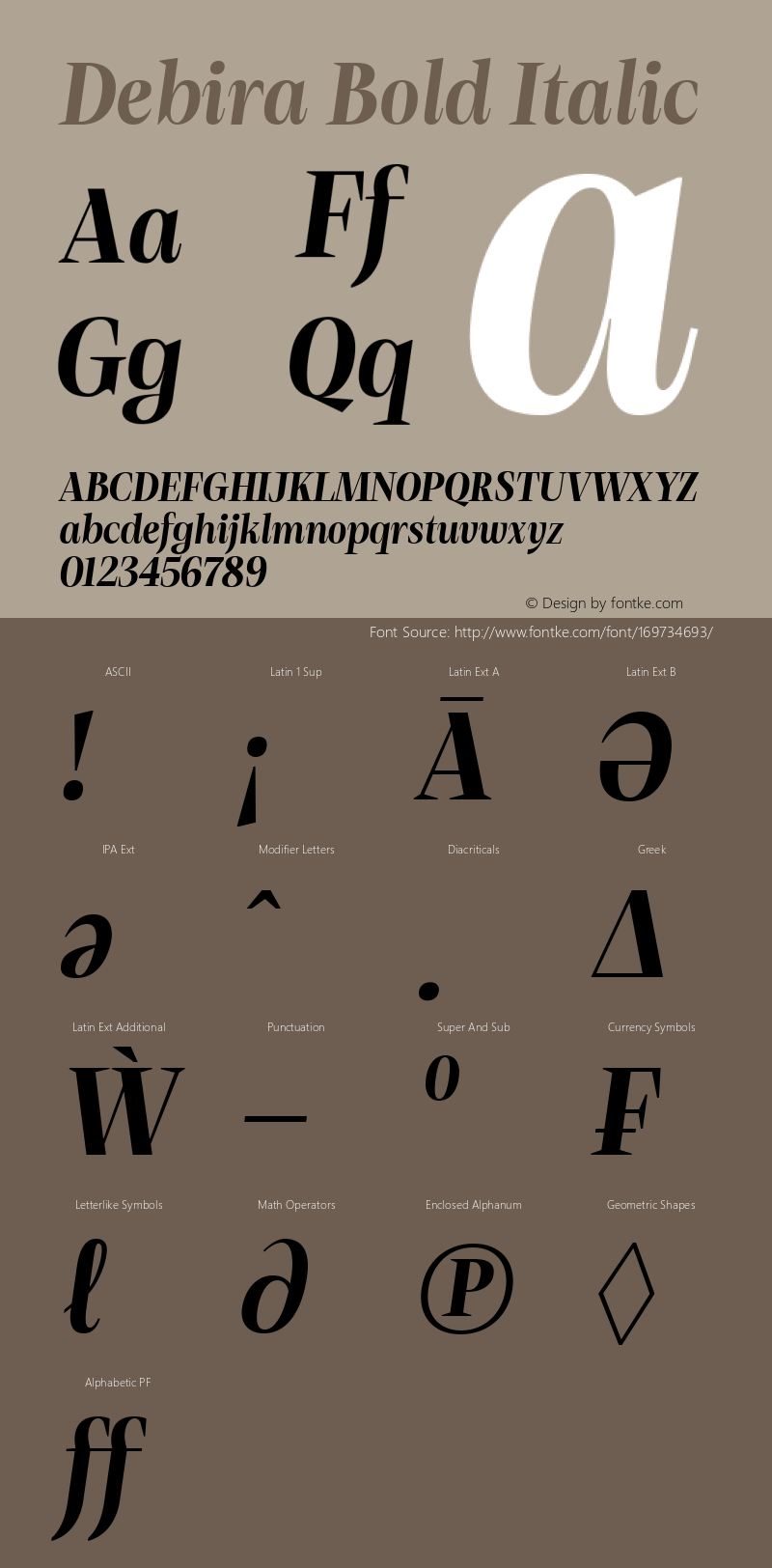 Debira Bold Italic Version 1.001图片样张