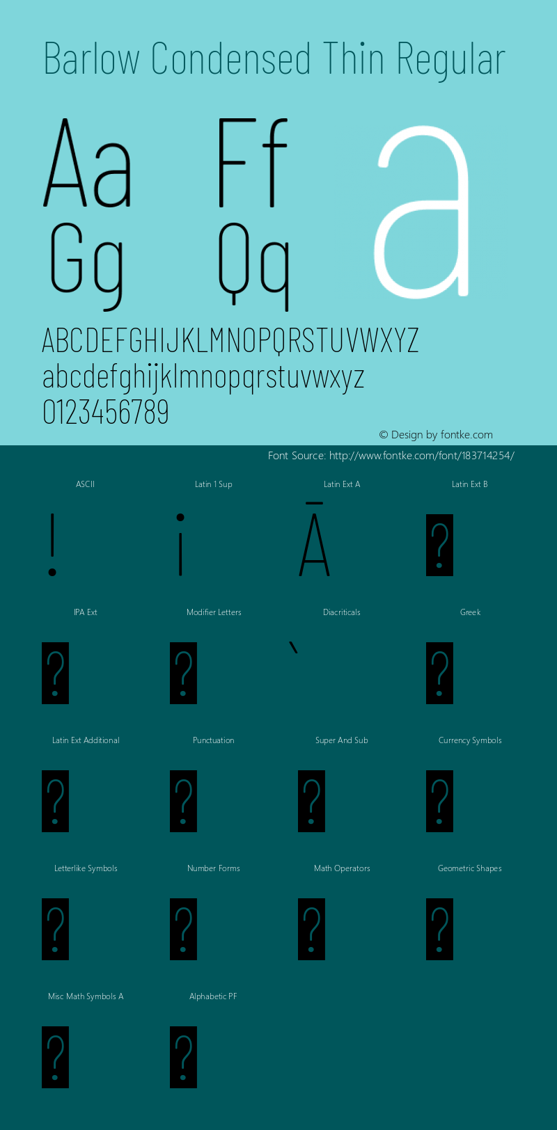 Barlow Condensed Thin Version 1.408图片样张