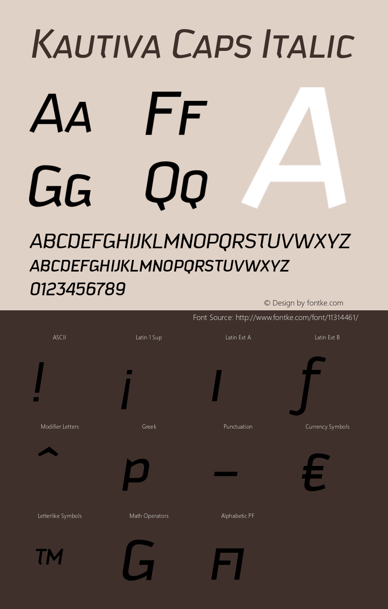 Kautiva Caps Italic Version 001.000图片样张