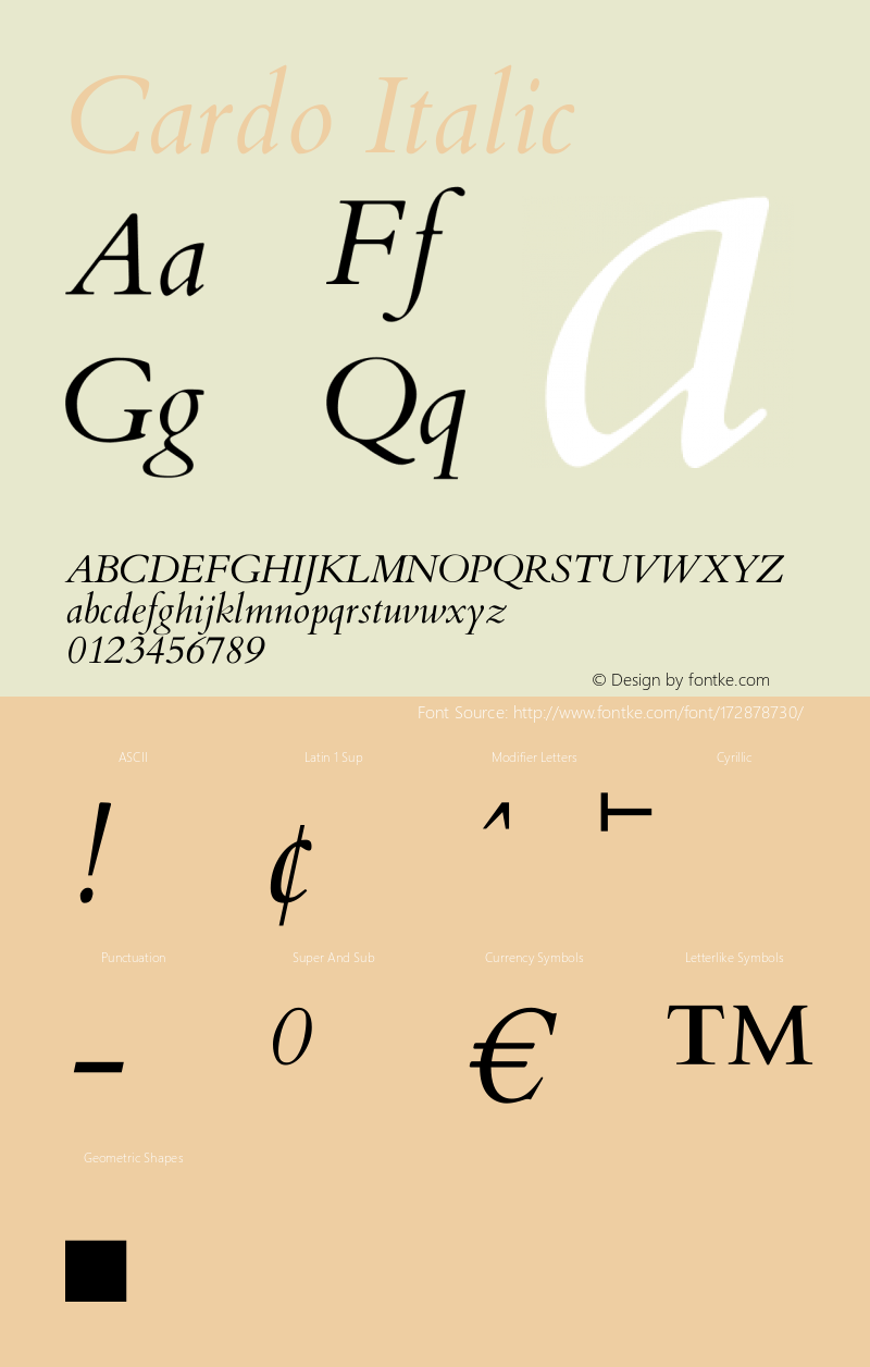 Cardo Italic Version 0.991图片样张