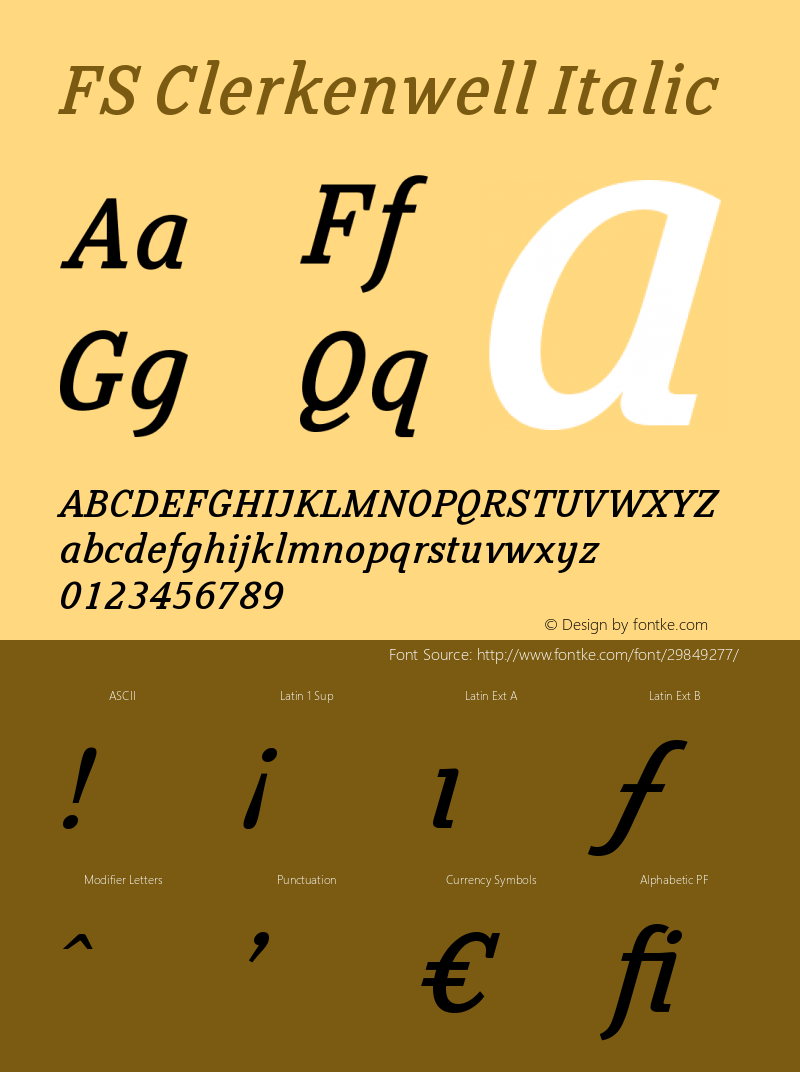 FS Clerkenwell Italic Version 001.000图片样张