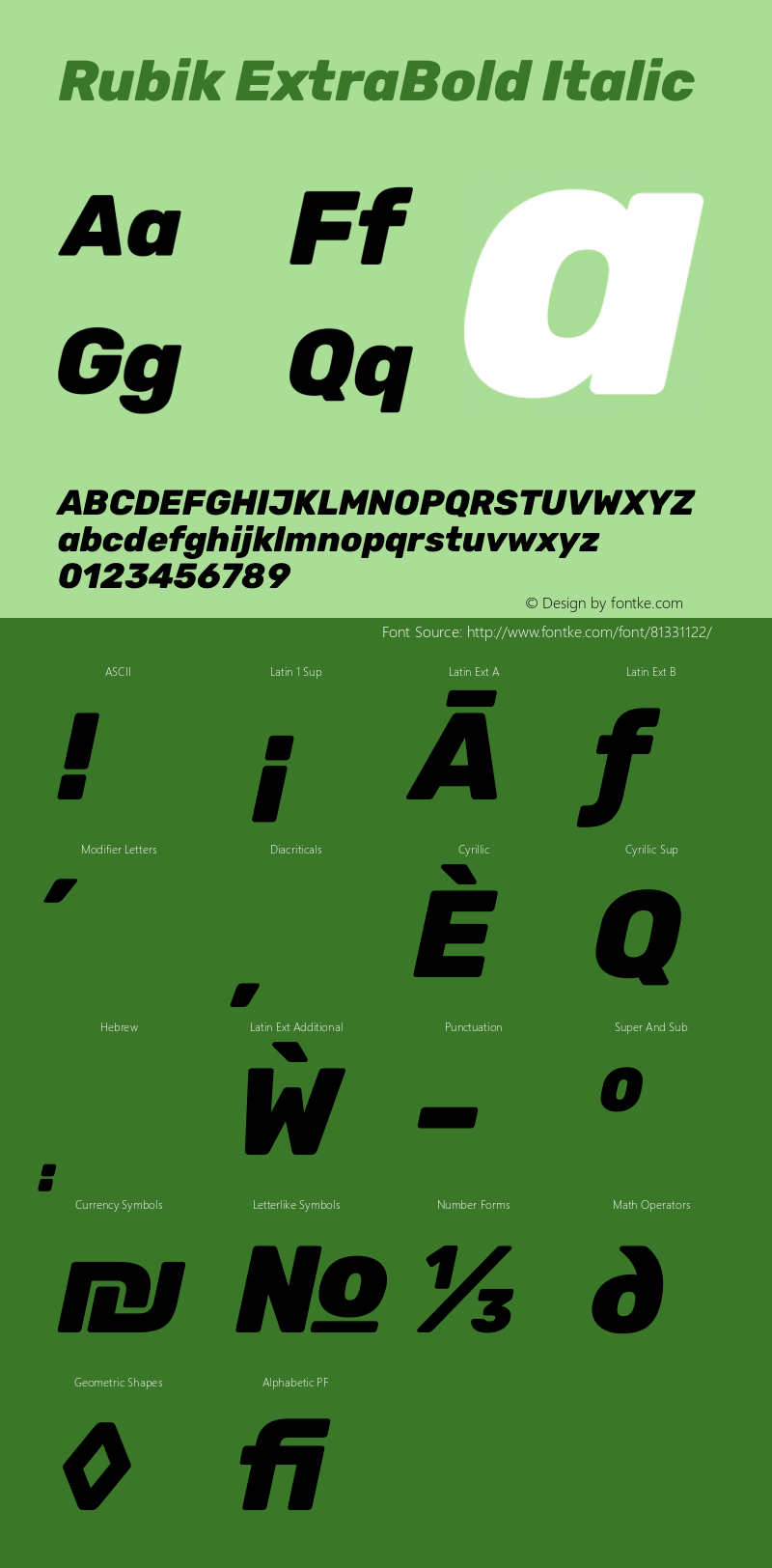 Rubik ExtraBold Italic Version 2.101图片样张