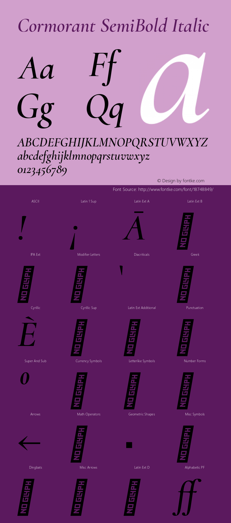 Cormorant SemiBold Italic Version 3.003图片样张