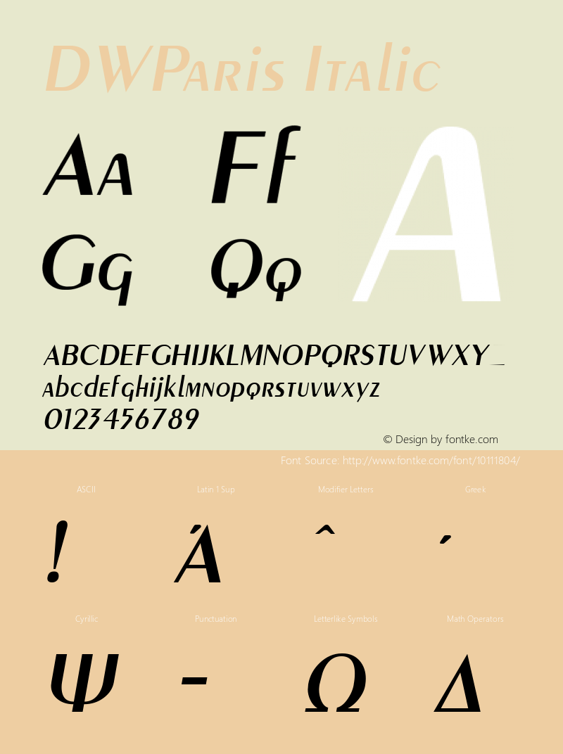 DWParis Italic 10/26/2002图片样张