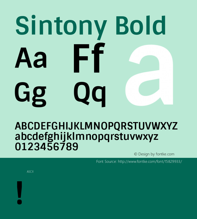 Sintony Bold Version 1.001; ttfautohint (v1.4.1)图片样张