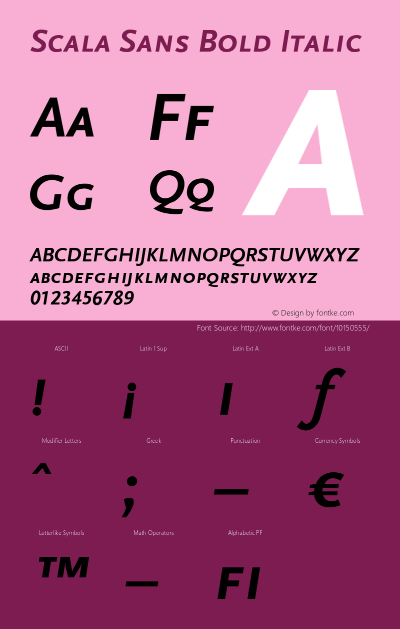 Scala Sans Bold Italic Version 001.000图片样张