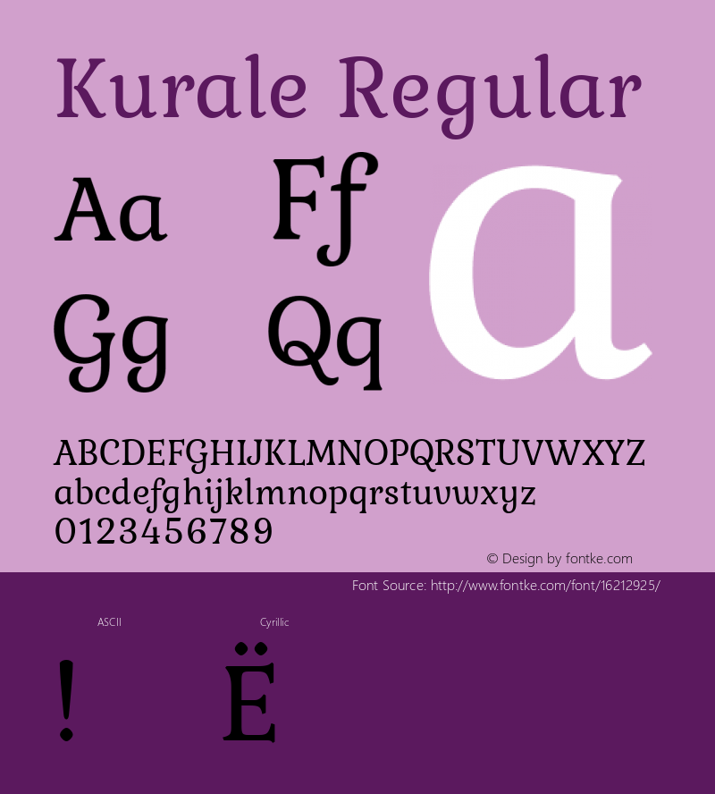 Kurale Regular 1.0; ttfautohint (v1.4.1)图片样张