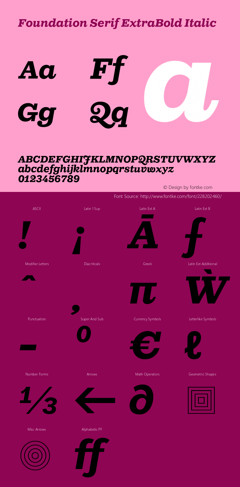 FoundationSerif-ExtraBoldItalic Version 1.001图片样张