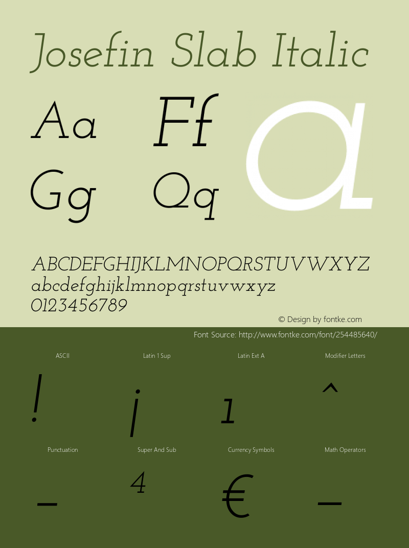 Josefin Slab Italic Version 2.000图片样张