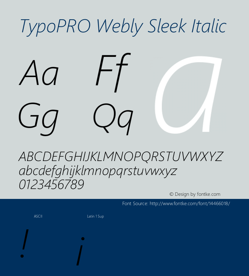 TypoPRO Webly Sleek Italic Version 5.22 January 23, 2013图片样张