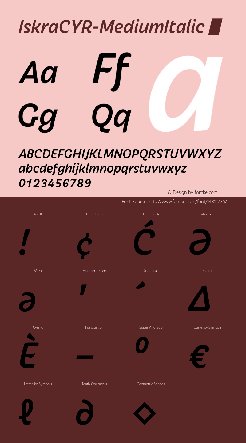 IskraCYR-MediumItalic ☞ Version 1.000;com.myfonts.type-together.iskra.cyr-medium-italic.wfkit2.3UqM图片样张