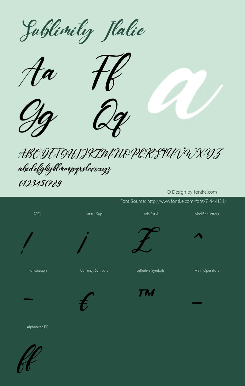 Sublimity Italic Version 1.00;August 3, 2020;FontCreator 12.0.0.2563 64-bit图片样张