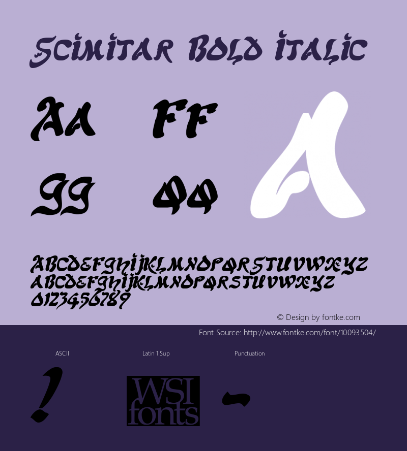 Scimitar Bold Italic The IMSI MasterFonts Collection, tm 1995, 1996 IMSI (International Microcomputer Software Inc.)图片样张