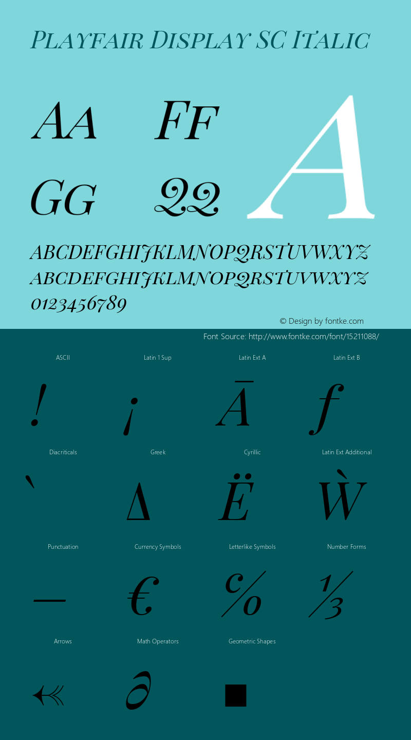 Playfair Display SC Italic Version 1.005; ttfautohint (v1.2) -l 10 -r 42 -G 200 -x 21 -D latn -f latn -w G -X 