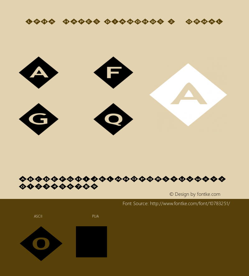 AlphaShapes diamonds 2 Normal 2.0 - October 2005 - freeware font图片样张