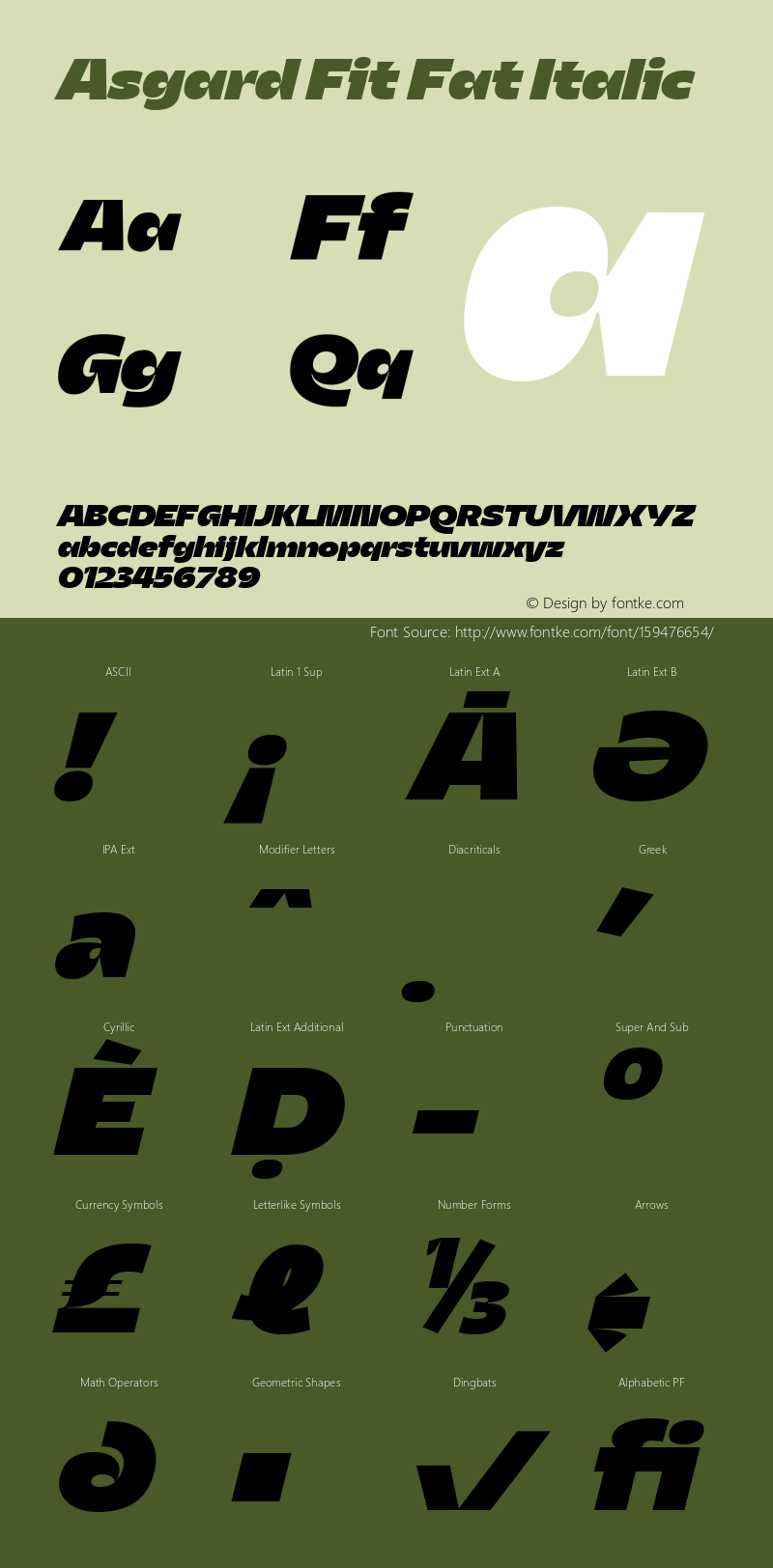 Asgard Fit Fat Italic Version 2.003;FEAKit 1.0图片样张
