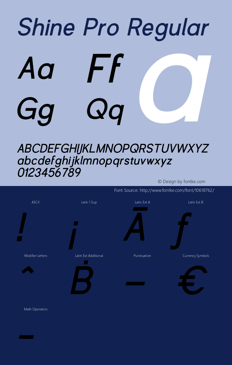 Shine Pro Regular 1.000;com.myfonts.easy.thinkdust.shine-pro.bold-oblique.wfkit2.version.4hru图片样张