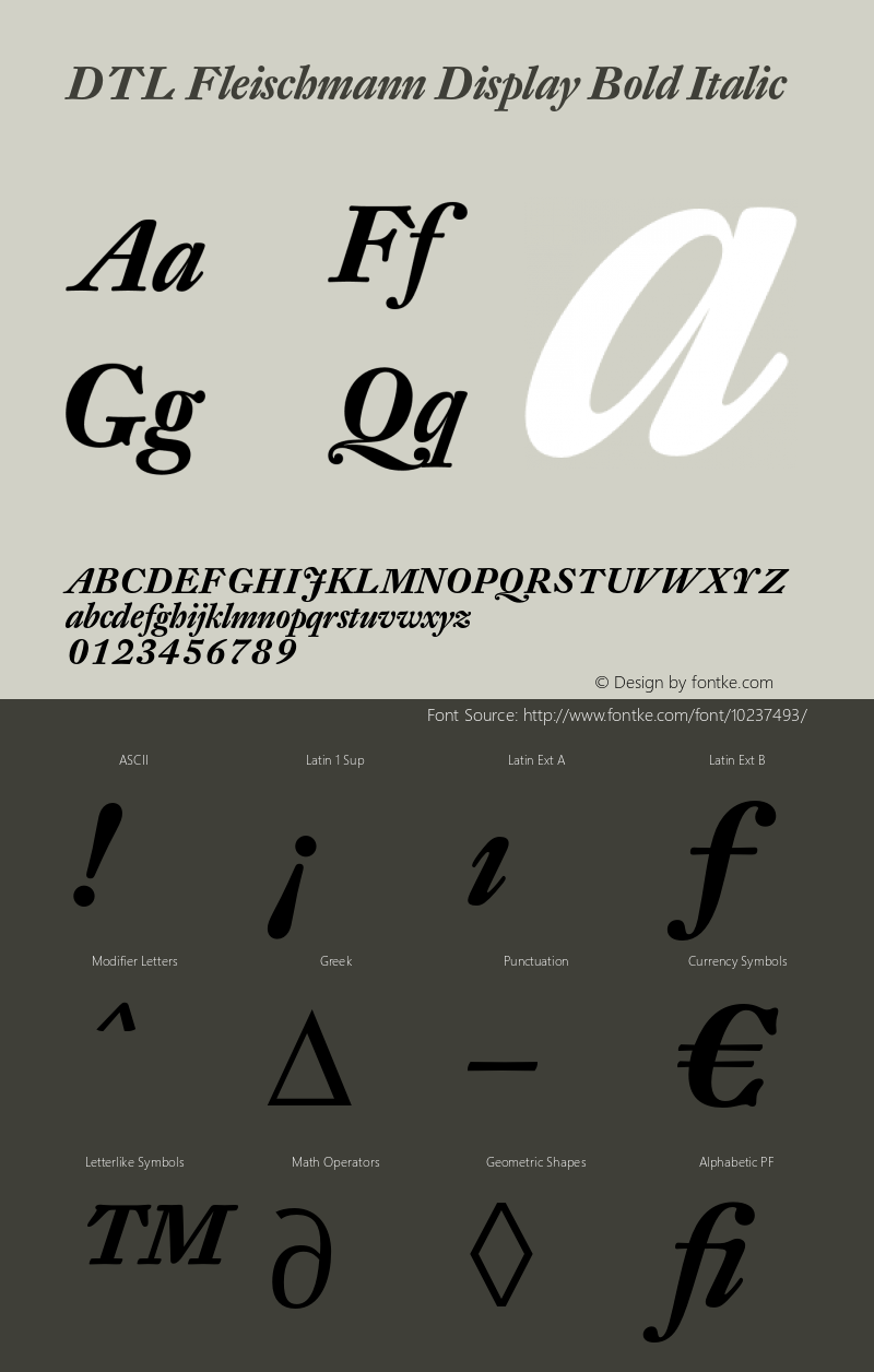 DTL Fleischmann Display Bold Italic 001.001图片样张