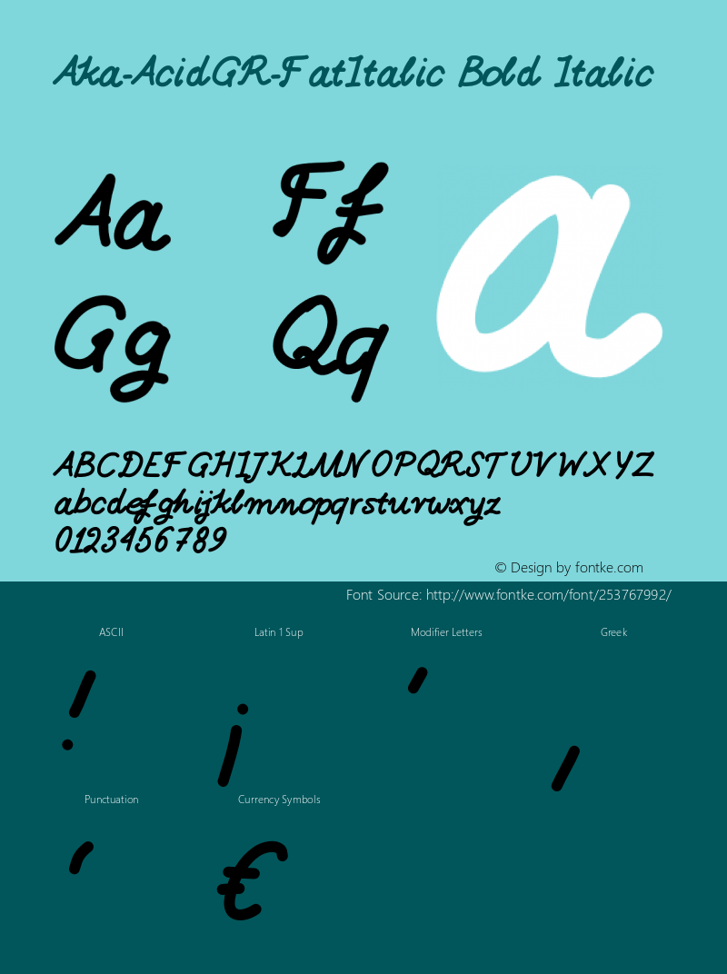 Aka-AcidGR-FatItalic Version 001.000图片样张