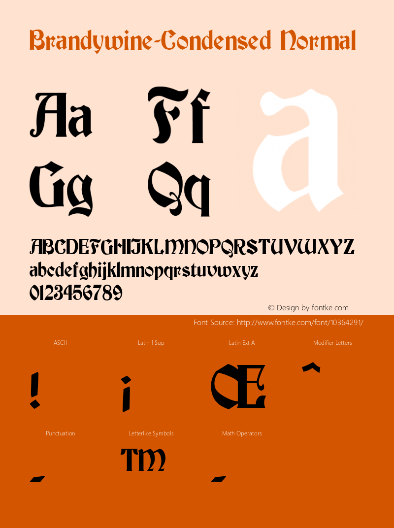 Brandywine-Condensed Normal 1.0/1995: 2.0/2001图片样张