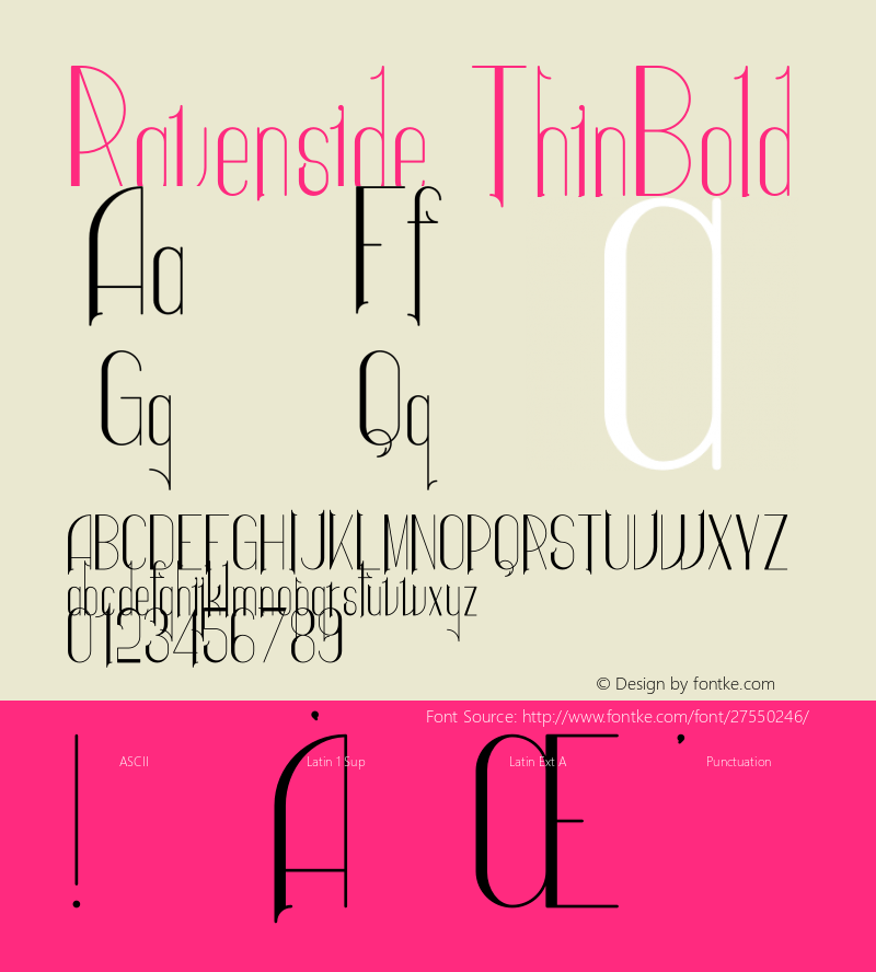 Ravenside ThinBold Version 1.002;Fontself Maker 3.0.0-3图片样张