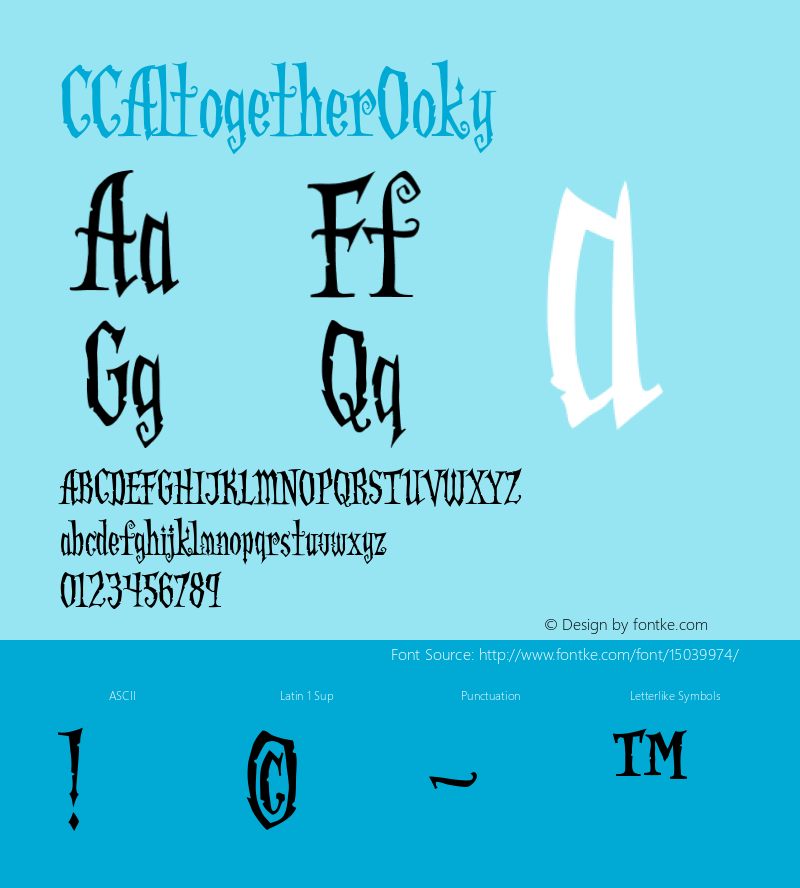 CCAltogetherOoky ☞ Version 1.001 1999;com.myfonts.easy.comicraft.altogether-ooky.regular.wfkit2.version.2v8n图片样张