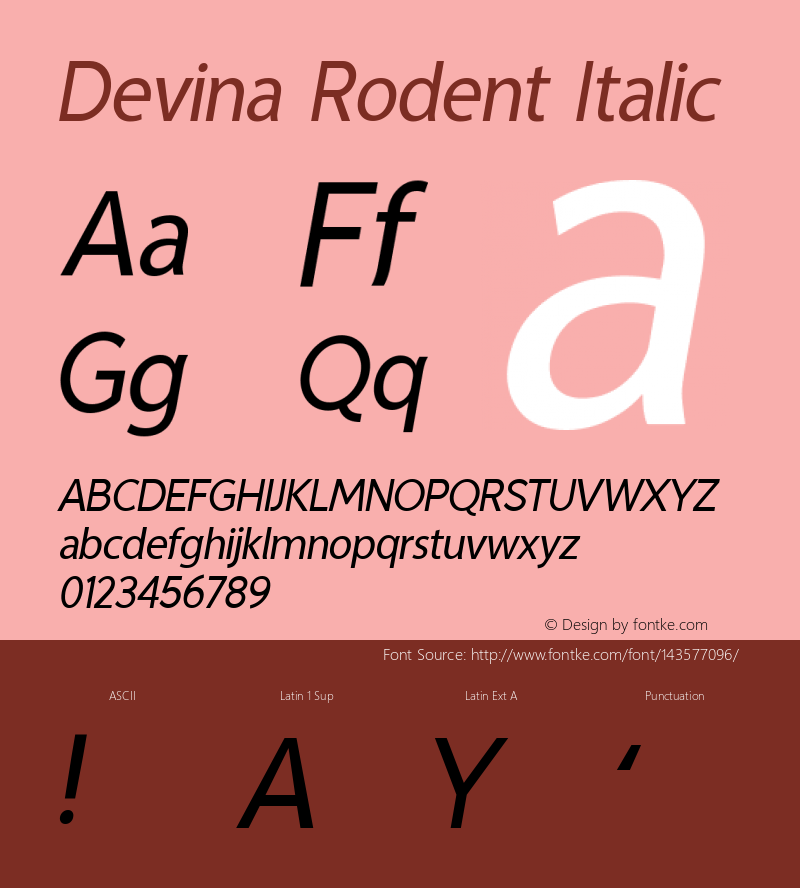 Devina Rodent Italic Version 1.002;Fontself Maker 3.5.4图片样张