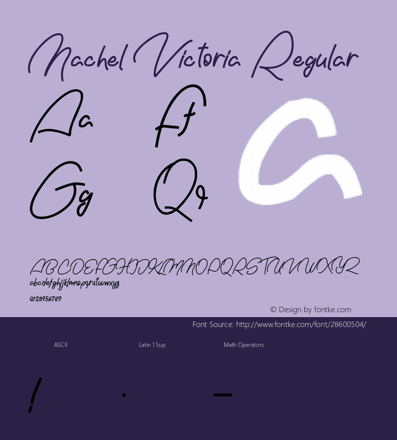 Nachel Victoria Version 1.00;February 13, 2019;FontCreator 11.5.0.2430 32-bit图片样张