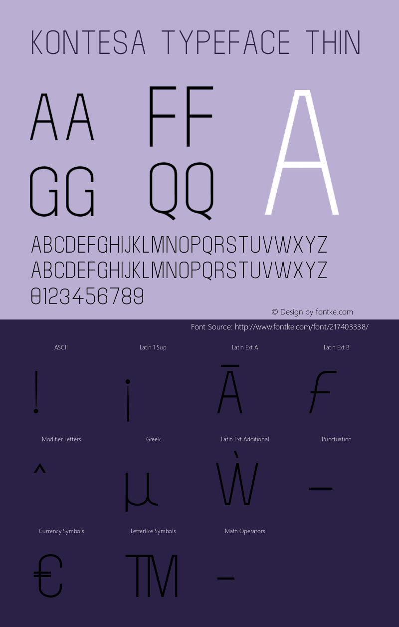Kontesa Typeface Thin Version 1.000图片样张