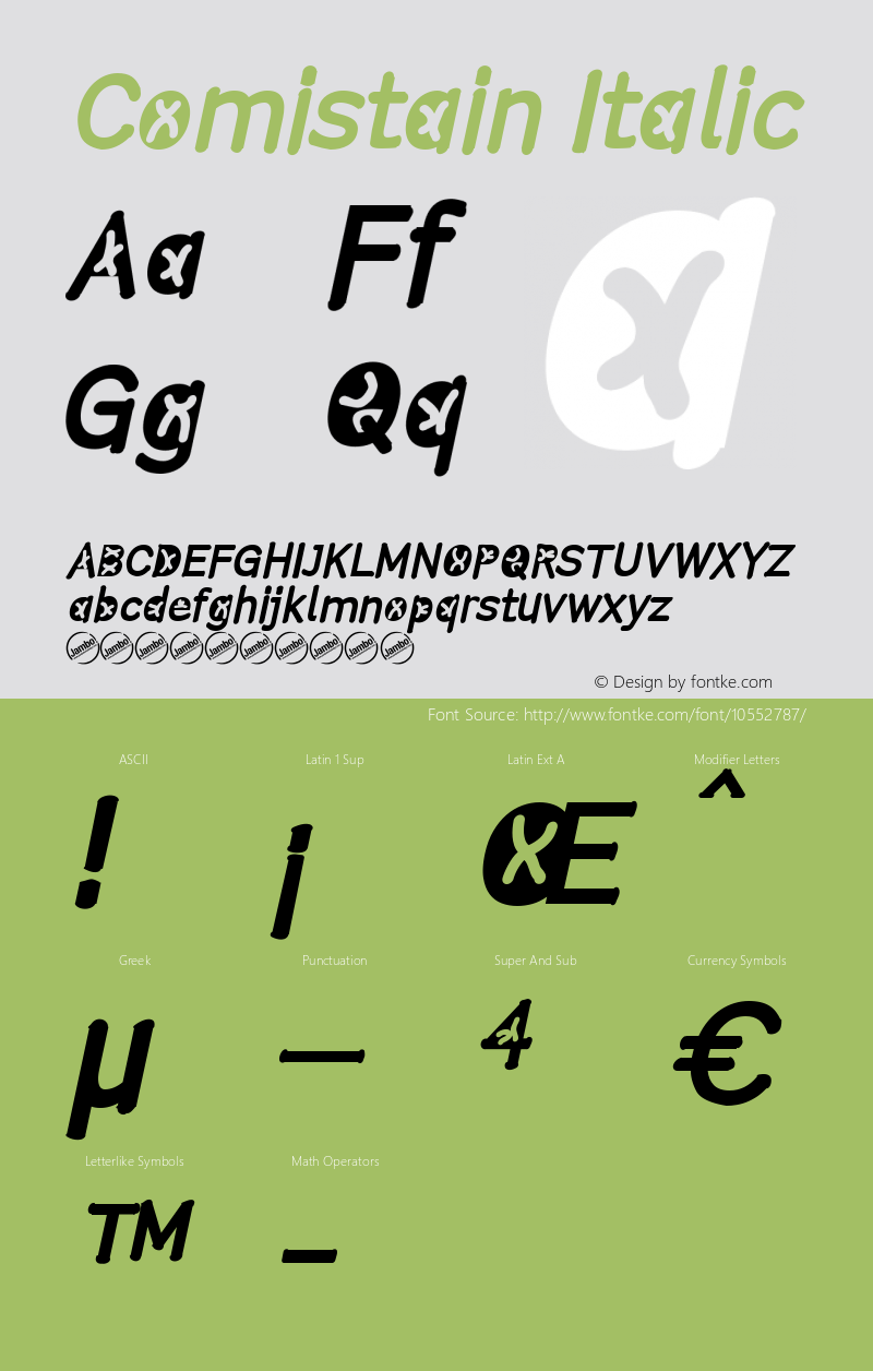 Comistain Italic Version 1.000图片样张