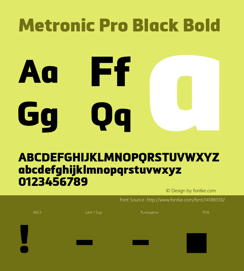 Metronic Pro Black Bold Version 1.000图片样张