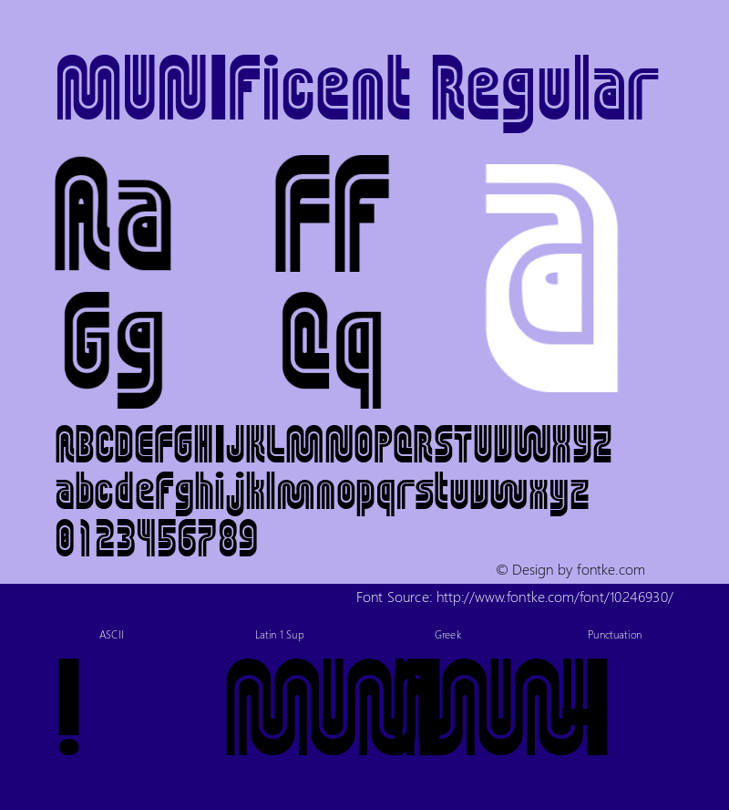 MUNIficent Regular Macromedia Fontographer 4.1.5 1/28/00图片样张