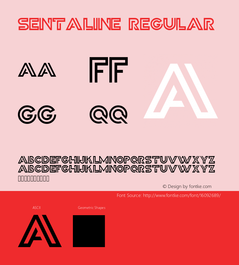 Sentaline Regular Version 1.00 October 15, 2015, initial release图片样张