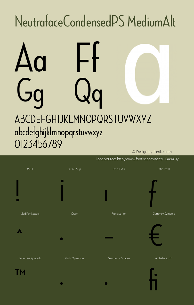 NeutrafaceCondensedPS MediumAlt Version 001.000图片样张