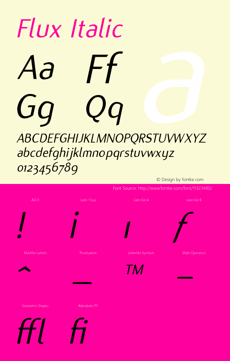 Flux Italic Version 001.000图片样张