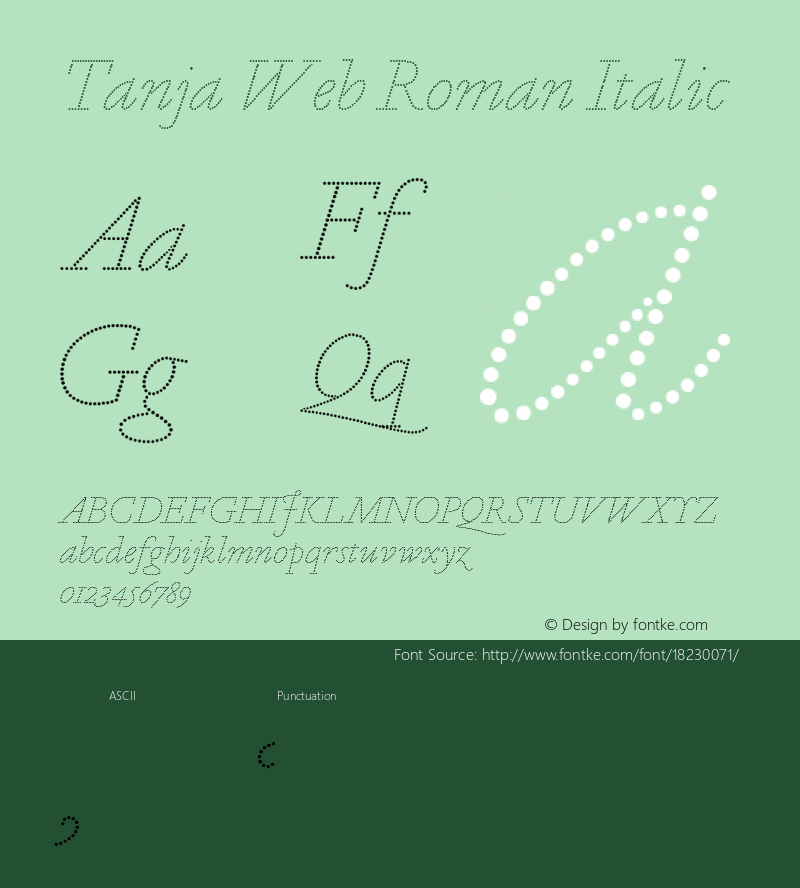 Tanja Web Roman Italic Version 1.1 2016图片样张