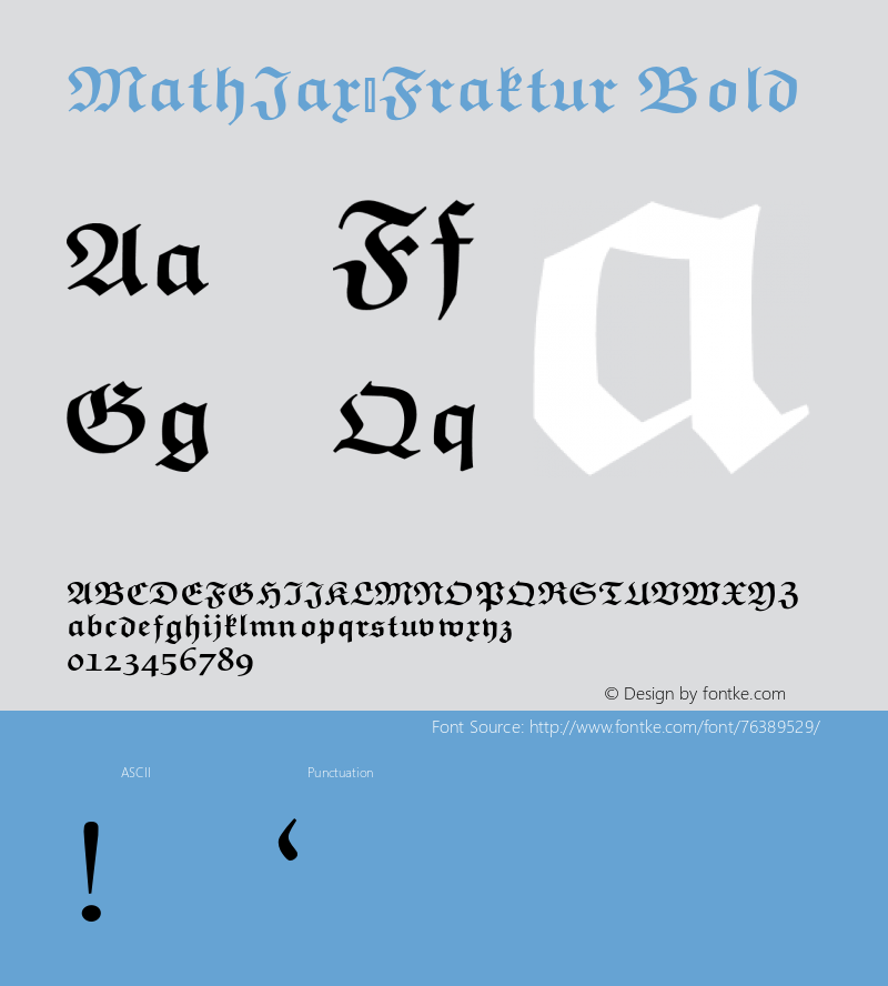 MathJax_Fraktur-Bold Version 1.1图片样张