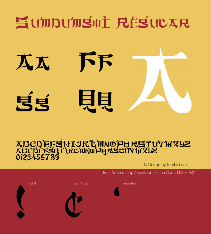 Sumdumgoi Regular Altsys Fontographer 3.5  10/2/92图片样张