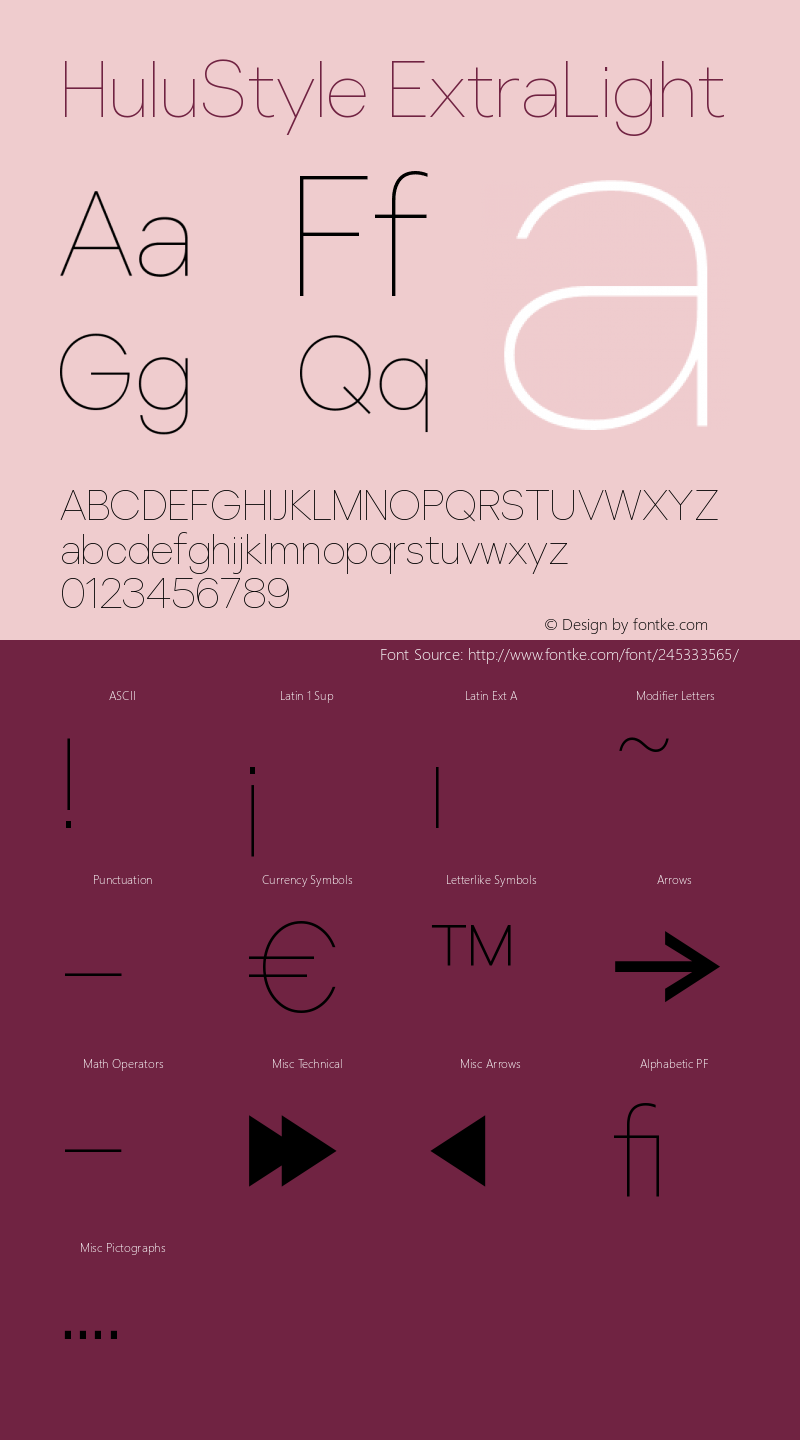 HuluStyle ExtraLight Version 1.000 | FøM Fix图片样张