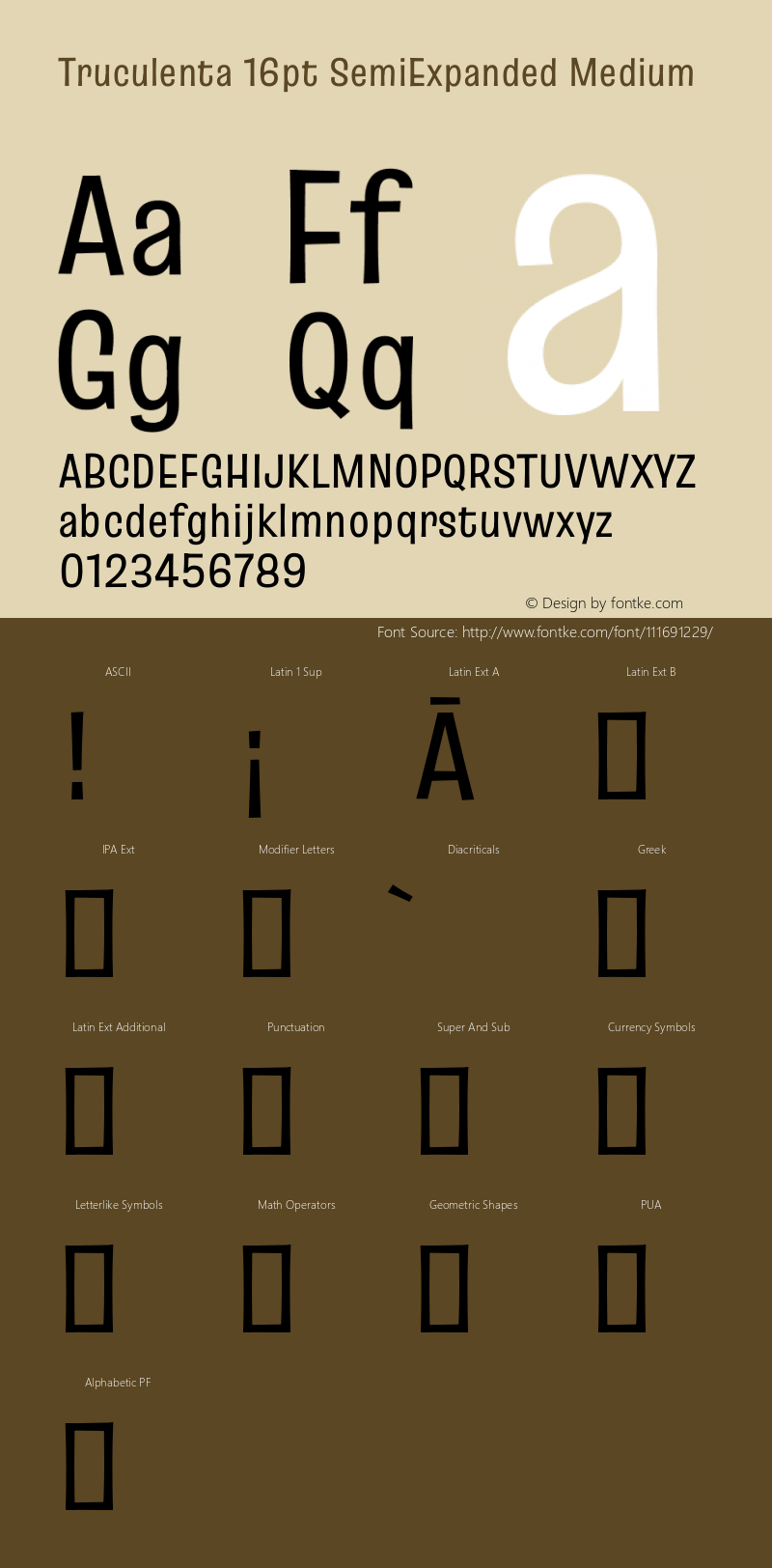 Truculenta 16pt SemiExpanded Medium Version 1.002图片样张