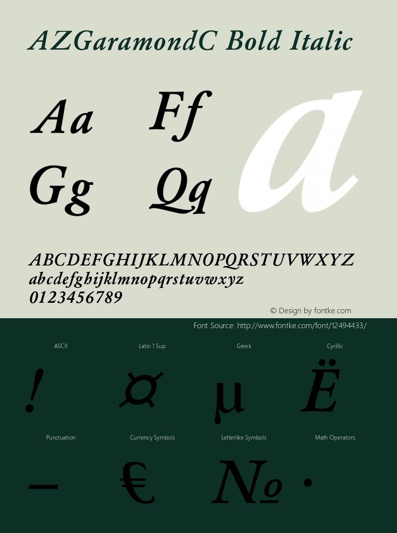 AZGaramondC Bold Italic OTF 1.0;PS 001.010;Core 116;AOCW 1.0 161图片样张